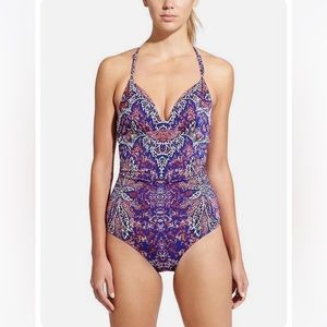 Athleta Aqualuxe Paradise Print One Piece Swimsuit
